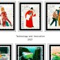 COLOR PRINTED CHINA P.R.C. 2021-2024 STAMP ALBUM PAGES (57 illustrated pages)
