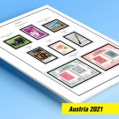 COLOR PRINTED AUSTRIA 2021 STAMP ALBUM PAGES (10 illustrated pages)