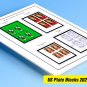 COLOR PRINTED US PLATE BLOCKS 2021-2022 STAMP ALBUM PAGES (22 illustrated pages)