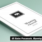 PRINTED WYOMING [TOWN-TYPE] PRECANCELS STAMP ALBUM PAGES (16 pages)