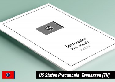 PRINTED TENNESSEE [TOWN-TYPE] PRECANCELS STAMP ALBUM PAGES (75 pages)