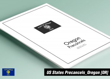 PRINTED OREGON [TOWN-TYPE] PRECANCELS STAMP ALBUM PAGES (33 pages)