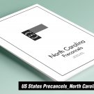 PRINTED NORTH CAROLINA [TOWN-TYPE] PRECANCELS STAMP ALBUM PAGES (37 pages)