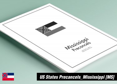 PRINTED MISSISSIPPI [TOWN-TYPE] PRECANCELS STAMP ALBUM PAGES (27 pages)