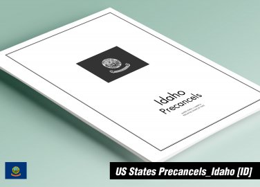 PRINTED IDAHO [TOWN-TYPE] PRECANCELS STAMP ALBUM PAGES (21 pages)
