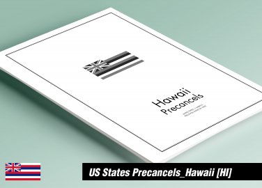 PRINTED HAWAII [TOWN-TYPE] PRECANCELS STAMP ALBUM PAGES (9 pages)