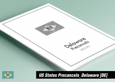PRINTED DELAWARE [TOWN-TYPE] PRECANCELS STAMP ALBUM PAGES (14 pages)