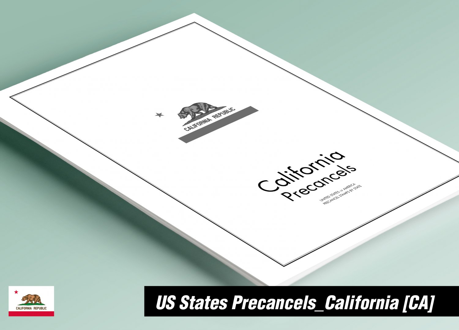 PRINTED CALIFORNIA [TOWN-TYPE] PRECANCELS STAMP ALBUM PAGES (210 pages)