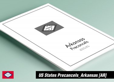 PRINTED ARKANSAS [TOWN-TYPE] PRECANCELS STAMP ALBUM PAGES (28 pages)