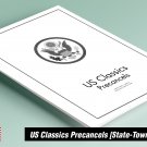 PRINTED US STATES CLASSICS [TOWN-TYPE] PRECANCELS STAMP ALBUM PAGES (275 pages)