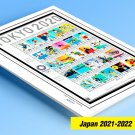 COLOR PRINTED JAPAN 2021-2022 STAMP ALBUM PAGES (84 illustrated pages)