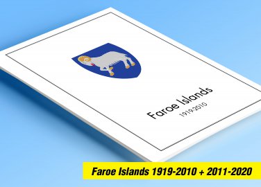 COLOR PRINTED FAROE ISLANDS 1919-2020 STAMP ALBUM PAGES (122 illustrated pages)