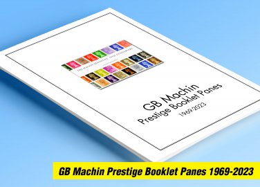 COLOR PRINTED GB MACHIN PRESTIGE BOOKLET PANES 1969-2023 STAMP ALBUM PAGES (118 illustrated pages)