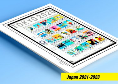 COLOR PRINTED JAPAN 2021-2023 STAMP ALBUM PAGES (118 illustrated pages)