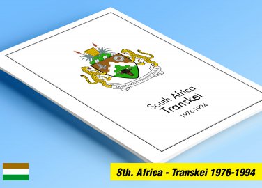 COLOR PRINTED R.S.A. TRANSKEI 1976-1994 STAMP ALBUM PAGES (34 illustrated pages)