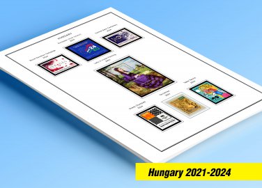 COLOR PRINTED HUNGARY 2021-2024 STAMP ALBUM PAGES (37 illustrated pages)