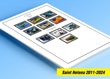 COLOR PRINTED SAINT HELENA 2011-2024 STAMP ALBUM PAGES (33 illustrated pages)