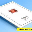 COLOR PRINTED POLAND [CLASS.] 1860-1939 STAMP ALBUM PAGES (56 illustrated pages)