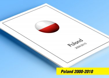 COLOR PRINTED POLAND 2000-2010 STAMP ALBUM PAGES (103 illustrated pages)