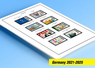 COLOR PRINTED GERMANY 2021-2025 STAMP ALBUM PAGES (50 illustrated pages)