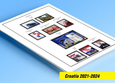 COLOR PRINTED CROATIA 2021-2024 STAMP ALBUM PAGES (26 illustrated pages)