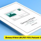 COLOR PRINTED GERMANY III REICH LDK POSTCARDS 1933-1934 STAMP ALBUM PAGES (87 illustrated pages)