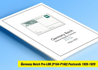 COLOR PRINTED GERMANY REICH LDK POSTCARDS 1926-1929 STAMP ALBUM PAGES (83 illustrated pages)