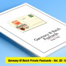 COLOR PRINTED GERMANY III REICH PRIVATE POSTCARDS 1938-1942 STAMP ALBUM PAGES (102 ill. pages)