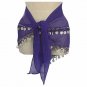 Blue Belly Dancing Hip Scarf 2 Lines