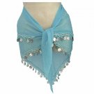 Sky Blue Chiffon Hip Scarf 2 Line