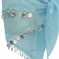 Sky Blue Chiffon Hip Scarf 2 Line