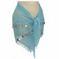 Sky Blue Chiffon Hip Scarf 2 Line