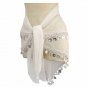 White Belly Dancer Hip Scarf 2 Lines