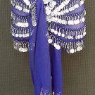 5 Line Blue Chiffon Hip Scarf Belly Dance