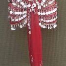 Maroon BELLY DANCER Costume hip Scarf 5 Line