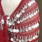 Maroon BELLY DANCER Costume hip Scarf 5 Line