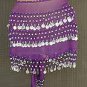 Purple Belly Dancer Dancing Costume Hip Scarf 3 Line Belt