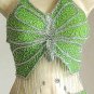 Belly Dancer Costumes Green Dress AS Silver