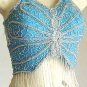 Belly Dancer Costumes Light Blue Dress AS Silver
