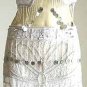 Belly Dancer Costumes White Dress AS Silver