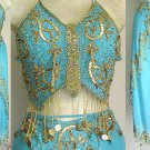 Harem Pant Light Blue Belly Dance Costume Dress B