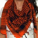 Plaid Check Scarf Black and Orange Arafat