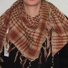Plaid Check Scarf Brown and Tan Arafat