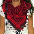 Plaid Check Scarf Black and Red Arafat