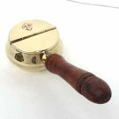 Brass Anchor Ashtray with lid and wood handle silent butler