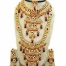 Indian Sari Bridal Jewelry Wedding Set 2 Necklace Multicolor Stones WJ-02