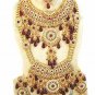 Indian Sari Bridal Jewelry Wedding Set 2 Necklace Multicolor Stones WJ-03