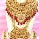 Indian Saree Bridal Jewelry Wedding Set 2 Necklace Multicolor Stones WJ-06