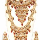 Indian Saree Bridal Jewelry Wedding Set 2 Necklace Multicolor Stones WJ-13