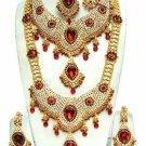 Indian Saree Bridal Jewelry Wedding Set 2 Necklace Multicolor Stones WJ-15
